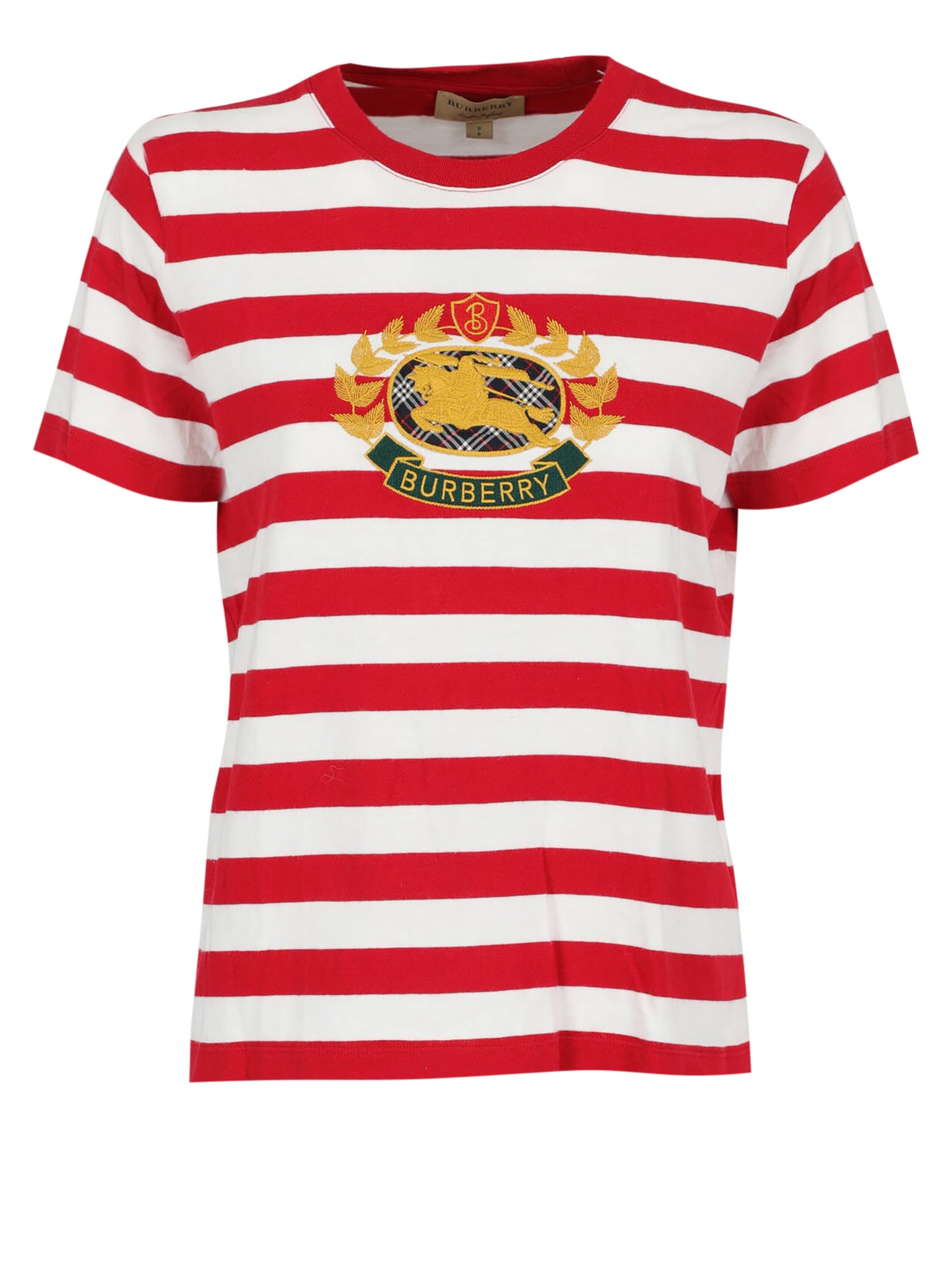 T-shirts E Top Da Donna - Burberry - In Cotone Rosso, Bianco - Taglia:  -